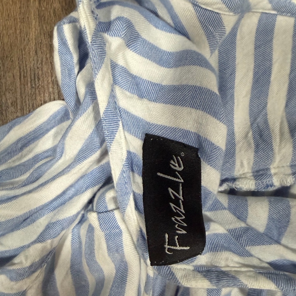 Frazzle Blue & White Striped Top